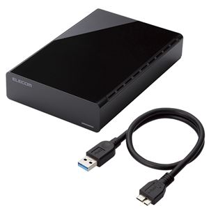 エレコム 外付けハードディスク e:DISK USB3.0対応 2TB ELD-CED020UBK 商品写真