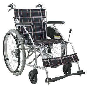 カワムラサイクル アルミ自走車いす 黒チェック KV22-40SB KV22-40SB