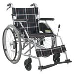 カワムラサイクル アルミ自走車いす 黒チェック KV22-40SB KV22-40SB