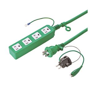 サンワサプライ 高強度タップ グリーン 5m TAP-HP4-5G