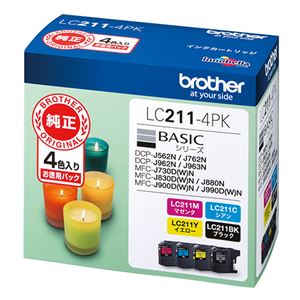 ブラザーインクカートリッジ 4色パック LC211-4PK