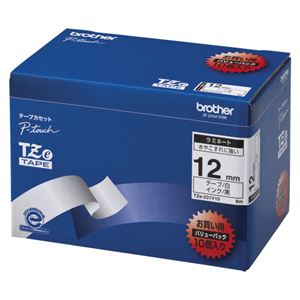 ブラザーTZeテープ 12mm 黒文字 白 10個パック TZE-231V10 商品画像