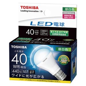 東芝ライテック LED電球 ミニクリプトン形 広配光タイプ 40W 昼白色 LDA4N-G-E17/S/40W 商品写真