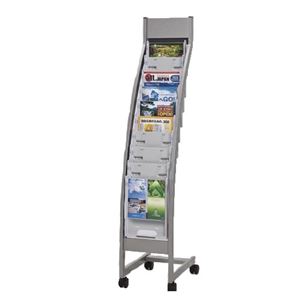 エヌケイ パンフレットスタンド（R型前傾斜型タイプ） ホワイト PSR-C110-W