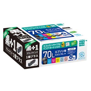 エコリカ EPSON IC6CL70L互換+BK70L ECI-E70L6P+BK