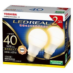 東芝 LED電球 一般電球形 全方向タイプ 485lm 電球色2P LDA5L-G／40W-2P