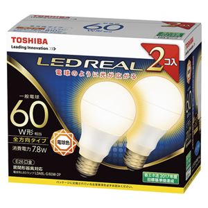 東芝 LED電球 一般電球形 全方向タイプ 810lm 電球色2P LDA8L-G/60W-2P 商品画像