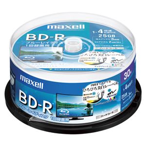 【訳あり・在庫処分】maxell 録画用BD-R 25GB 4倍速対応 30枚入 プリンタブル BRV25WPE.30SP