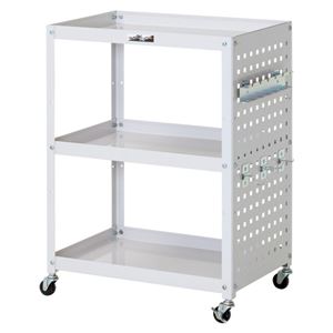 山金工業 コンビニワゴン パールピンク パンチングパネル付 WCP-3-P