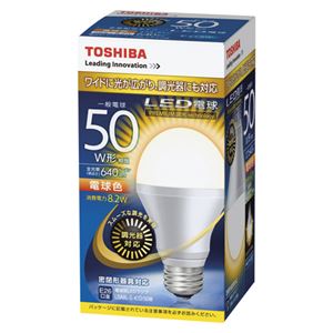 東芝 LED電球 一般電球形 640lm 調光器対応 電球色 LDA8L-G-K／D／50W