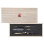 呉竹 くれ竹手紙ぺん 蒔絵物語 桐箱入り 枝桜 黒 リフィル付 ECC115-003