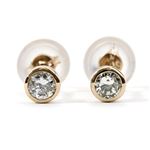 K18ピンクゴールド 天然ダイヤモンドピアス 0.2CT 覆輪留