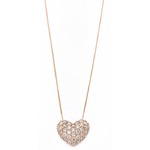 K18ピンクゴールド ダイヤモンドネックレス 0.5CT ハートダイヤパヴェネックレス