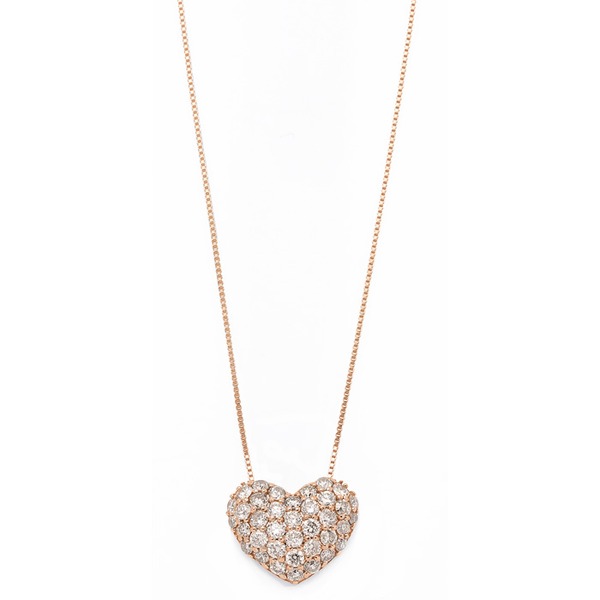 ダイヤモンド ネックレス 0.5ct K18 ピンクゴールド ハート ダイヤパヴェネックレス 0.5カラット ハートパヴェ ペンダントf00