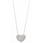 K18ホワイトゴールド ダイヤモンドネックレス 0.5CT ハートダイヤパヴェネックレス