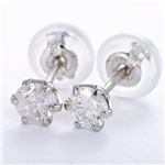 プラチナPT900 天然ダイヤモンドピアス 0.3ct シリコン製ダブルロックキャッチ仕様 定番人気商品