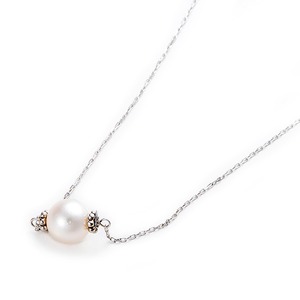 あこや真珠 パール ネックレス K10 ホワイトゴールド 40cm 長さ調節可能(アジャスター付き) 真珠 本真珠 商品画像