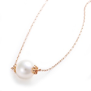 あこや真珠 パール ネックレス K10 ピンクゴールド 40cm 長さ調節可能（アジャスター付き） 真珠 本真珠 - 拡大画像