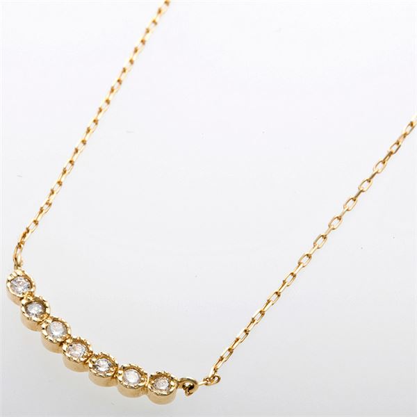 K10イエローゴールド 天然ダイヤモンドペンダント/ネックレス ダイヤ0.07ct 7石ダイヤf00