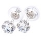 高品質スーパーキュービックジルコニア ピアス プラチナ Pt900 ハート＆キューピッド H＆C 0.5ctサイズ シリコン製ダブルロックキャッチ仕様 一粒留 - 縮小画像1