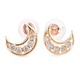 高品質キュービックジルコニア ピアス K18イエローゴールド 月 ムーンモチーフ シリコン製ダブルロックキャッチ仕様 - 縮小画像1