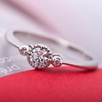 プラチナPT950　天然ダイヤリング　ダイヤ0.19ct　ピンクダイヤ0.022ct（2石）　13号　Hアップ　SIアップ　アンティークモチーフ