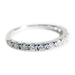 【鑑別書付】プラチナPT900　天然ダイヤモンドリング　ダイヤ0.50ct　ハート&キューピット（H&C）　8.5号　Goodアップ　Hアップ　SIアップ　ハーフエタニティリング