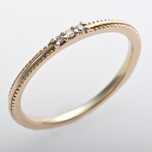 K10イエローゴールド　天然ダイヤリング 指輪 ピンキーリング　ダイヤモンドリング 0.02ct　1.5号　アンティーク調　プリンセス 商品画像