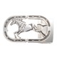 ベルトバックル 馬 うま 3.5cmベルト幅用 絵柄透かし 銀製 古美仕上げ 日本伝統工芸品 ハンドメイド スターリングシルバー 縁起物 御守 厄除け 開運招福 - 縮小画像1