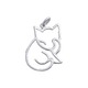ペンダントトップ 切り抜き 猫A ねこ 銀製 磨き仕上げ 日本伝統工芸品 ハンドメイド スターリングシルバー