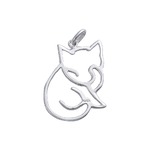 ペンダントトップ 切り抜き 猫A ねこ 銀製 磨き仕上げ 日本伝統工芸品 ハンドメイド スターリングシルバー