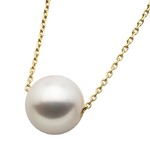 アコヤ真珠 ネックレス パールネックレス K18 イエローゴールド 花珠クラス 8mm 8ミリ珠 40cm 長さ調節可能（アジャスター付き） あこや真珠 ペンダント パール 本真珠