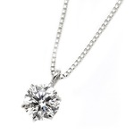 ダイヤモンド ネックレス 一粒 0.5ct プラチナ Pt900 6本爪 Hカラー SI2 Good ～ Very Good 0.5カラット ダイヤネックレス ペンダント 中央宝石研究所 CGL 鑑定書付き