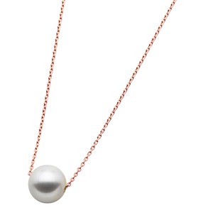 アコヤ真珠 ネックレス パールネックレス K18 ピンクゴールド 花珠クラス 約8mm 約8ミリ珠 40cm 長さ調節可能(アジャスター付き) あこや真珠 パール 本真珠