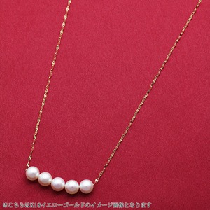 アコヤ真珠 ネックレス パールネックレス K18 ピンクゴールド 約5mm 約5ミリ珠 5個 あこや真珠 ペンダント シンプル パール 本真珠