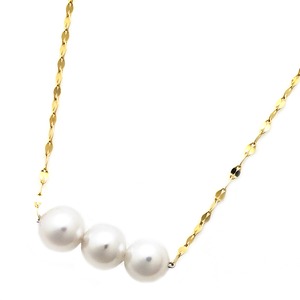 アコヤ真珠 ネックレス パールネックレス K18 ピンクゴールド 約5mm 約5ミリ珠 3個 あこや真珠 ペンダント シンプル パール 本真珠 商品画像
