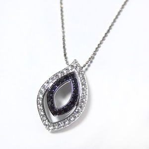 ダイヤモンド ネックレス K18 ホワイトゴールド 合計0.49ct ダイヤ0.31ct ブラックダイヤ0.18ct ダイヤネックレス ブラックダイヤ フラワー 花 ペンダント 限定1点限り