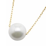 アコヤ真珠 ネックレス パールネックレス K18 イエローゴールド 8mm 8ミリ珠 40cm 長さ調節可能(アジャスター付き) あこや真珠 ペンダント パール 本真珠