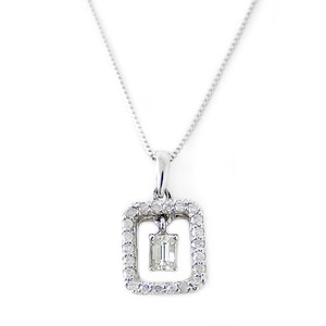 ダイヤモンド ネックレス プラチナ Pt900 0.15ct バケットダイヤ 0.15カラット ダイヤネックレス スクエアー ペンダント 限定1点限り