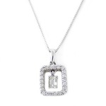 ダイヤモンド ネックレス プラチナ Pt900 0.15ct バケットダイヤ 0.15カラット ダイヤネックレス スクエアー ペンダント 限定1点限り