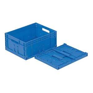 三甲(サンコー) F-Box(折りたたみコンテナボックス/オリコン) 内倒れ方式 112 無地 ブルー(青) 商品画像