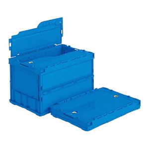 三甲(サンコー) 折りたたみコンテナボックス(ペタンコ/サンクレットオリコン) C-50B ブルー(青) - 拡大画像