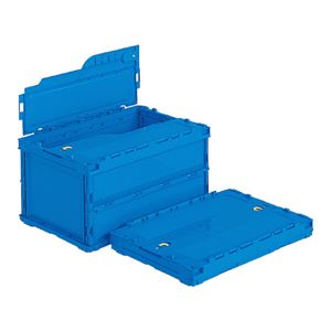 三甲(サンコー) 折りたたみコンテナボックス(ペタンコ/サンクレットオリコン) C-40B ブルー(青) - 拡大画像