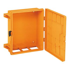 三甲(サンコー) 仮設分電盤ボックス/スイッチボックス 【1型】 プラスチック製 軽量 オレンジ - 拡大画像