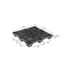 三甲（サンコー） プラスチックパレット（プラパレ） SN4-1111ピース付 ブラック