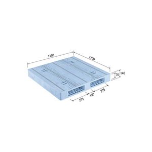 三甲（サンコー） プラスチックパレット（プラパレ） R2-1111F-6 ライトブルー