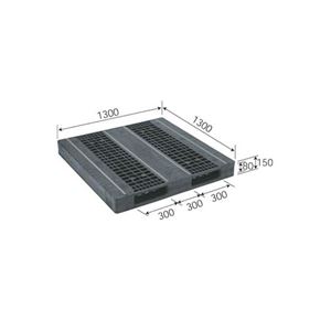 三甲（サンコー） プラスチックパレット（プラパレ） R2-1313F-3 ブラック