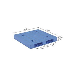 三甲(サンコー) プラスチックパレット/プラパレ 【両面使用タイプ】 軽量 LX-1111R2-4 ブルー(青) - 拡大画像