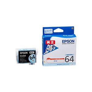 【 純正品 】 EPSON エプソン ICLC64 インクカートリッジ ライトシアン  - 拡大画像