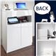 キャビネット ホワイト 鏡面 背面収納(ルーター収納)付き リビングキャビネット CONVEI SMART 〔コンヴィ スマート〕 幅60cm